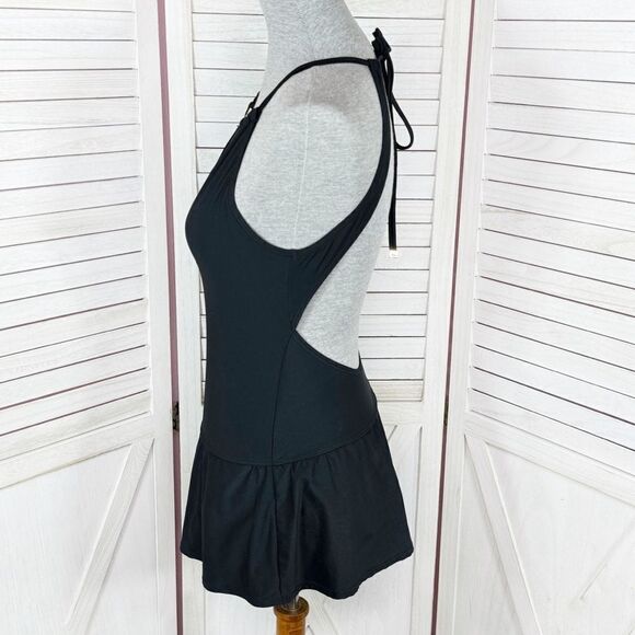 Kate Spade Crescent Bay High Neck Swim Dress Swimsuit Black Small - Picture 4 of 14